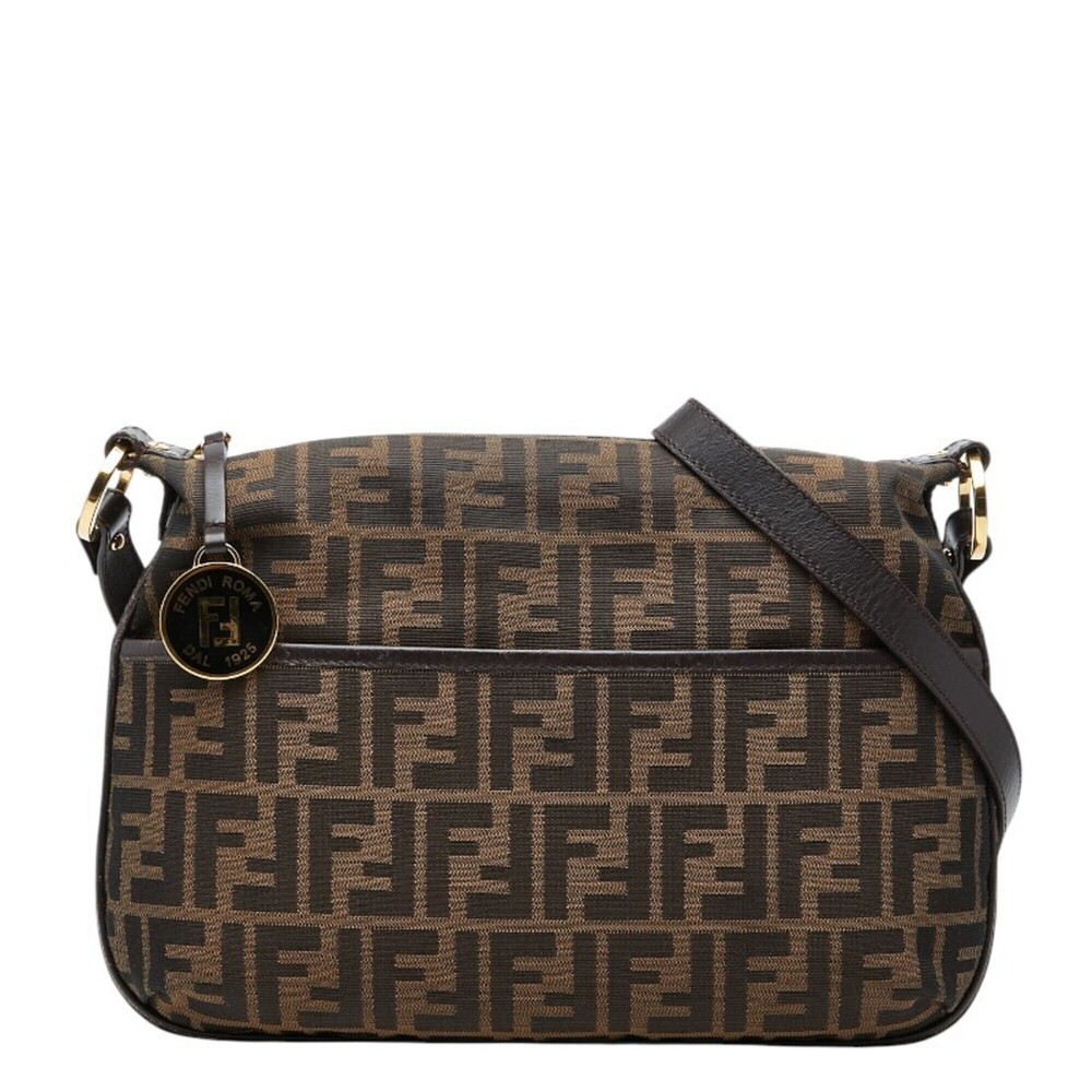 Fendi Zucca Crossbody Shoulder Bag 8BT190 Brown Canvas Leather Women's FENDI